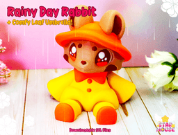 Rainy Day Bunny Flexi + Diorama 3d model