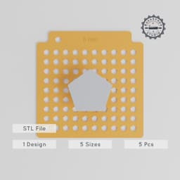 Pentagon Stencil Set, 5 Sizes, Sprinkle Stencils for Sugar & Cocoa, Simple Geometric Shape, Five-Sided Polygon Design PRODUCT_467 3d model