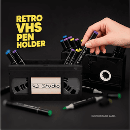 Cassette Pen Holder — VHS Retro Desk Organizer 3d model