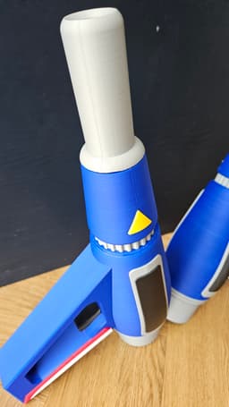 Blue Ranger Turbo Hand Blasters (Muffler Guns) - 1:1 Scale Replica 3d model