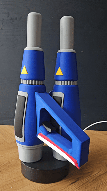 Blue Ranger Turbo Hand Blasters (Muffler Guns) - 1:1 Scale Replica 3d model