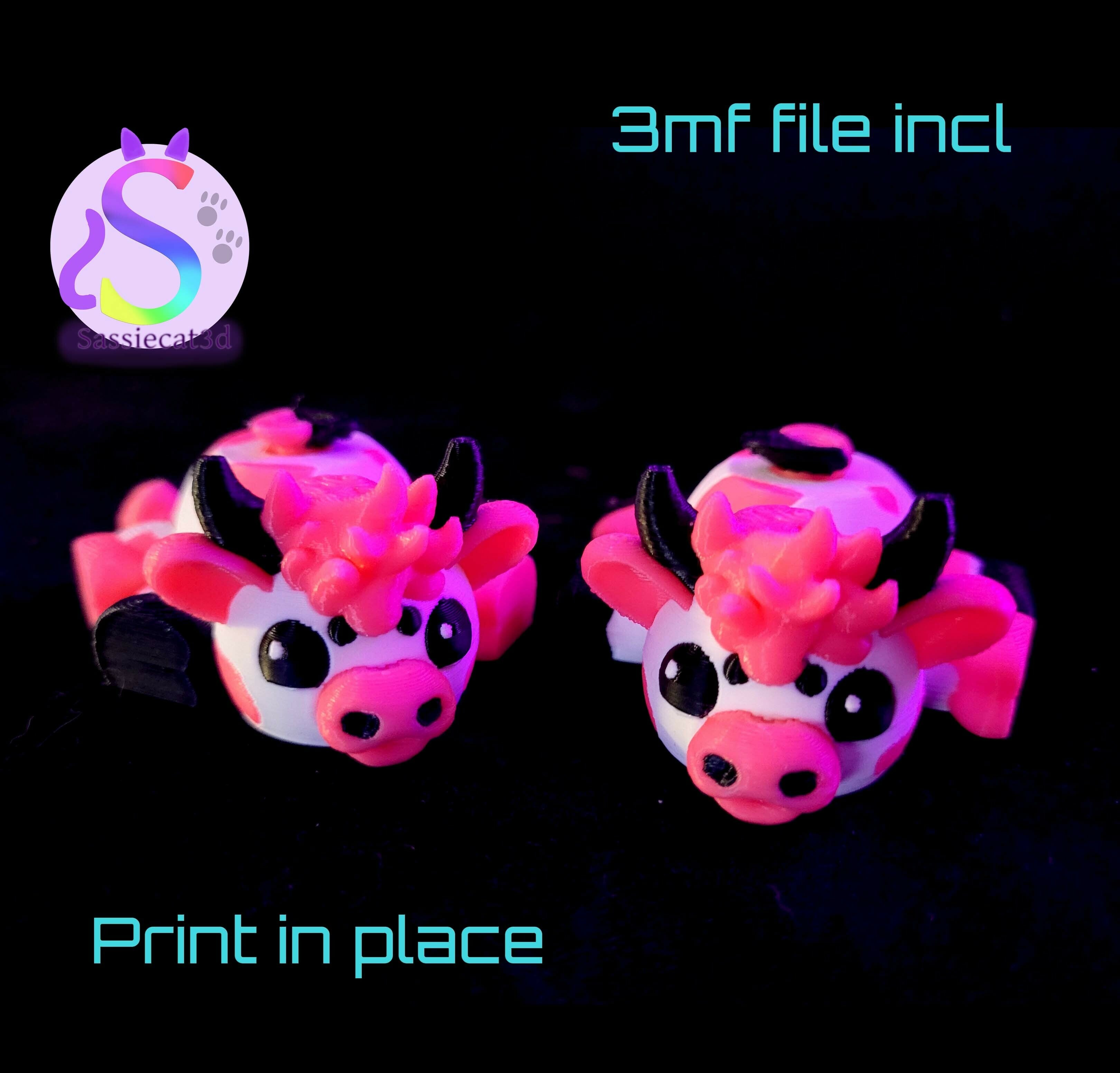 Highland Spinner Heart Cow *Comnmercial Version* 3d model