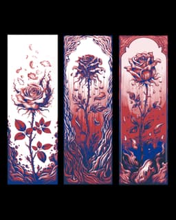 Valentine's Day is for all ages - The weathered Rose still shares Beauty - Set of Bookmarks 3d model