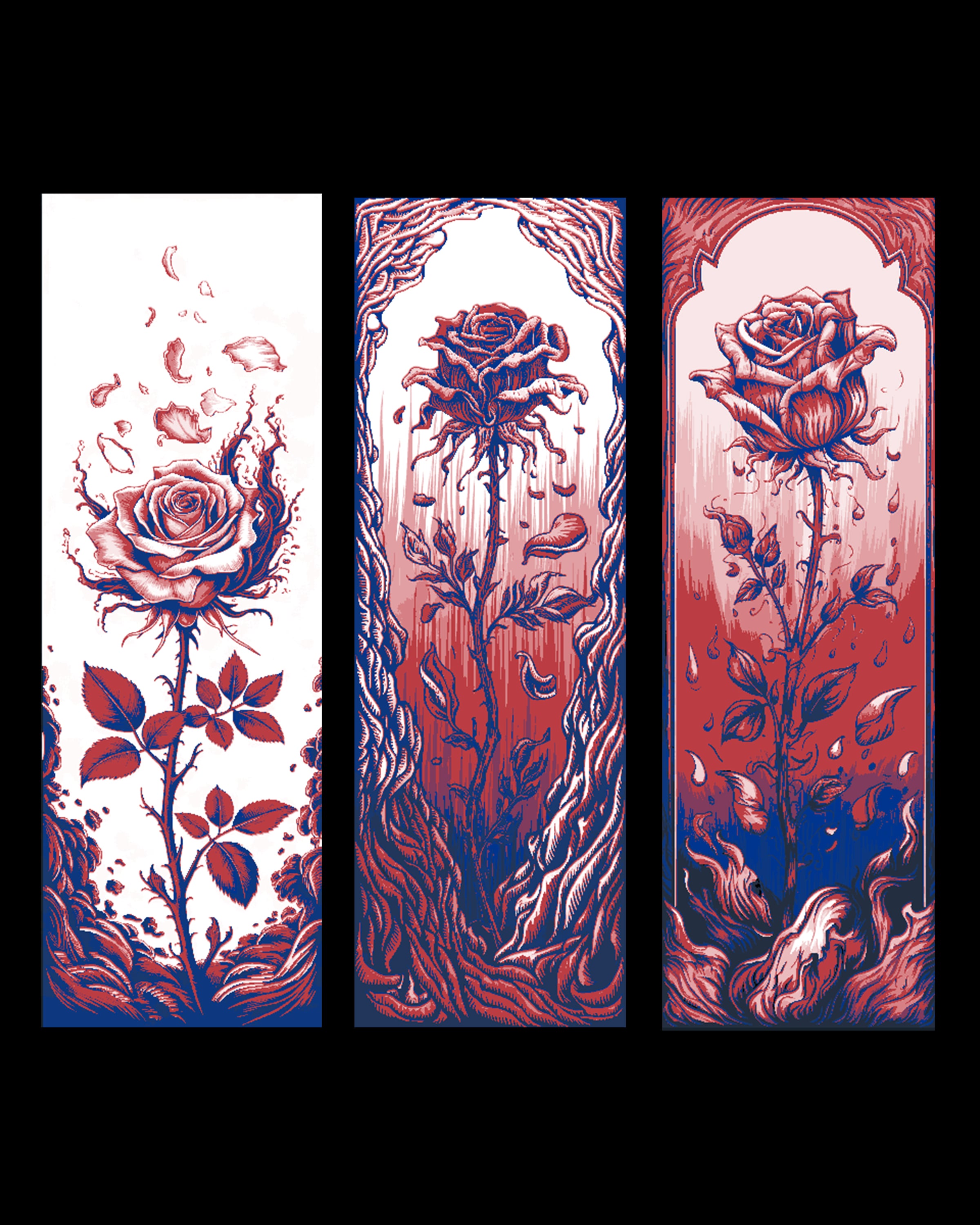 Valentine's Day is for all ages - The weathered Rose still shares Beauty - Set of Bookmarks 3d model
