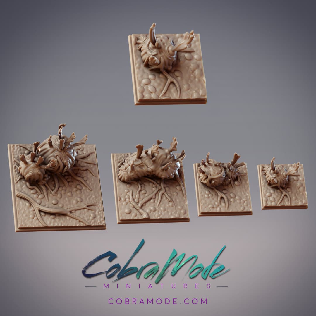 Parasitic Fungus Square Base Pack (4pcs) 3d model