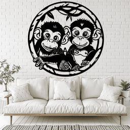 Cute Baby Monkeys 2D Wall Art/Window Art 3d model