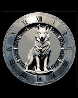 Majestic Wolf Clock Face - Great Christmas Gift - Happy Friday! 3d model