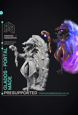 Portal Mage - Kenku Wizard - PRESUPPORTED - Illustrated and Stats - 32mm scale 3d model