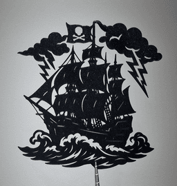 Pirate Ship Storm 2D Wall Art.stl 3d model