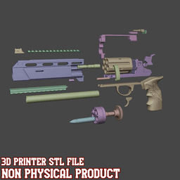 Grace and Leon Requiem Cosplay Propgun Revolver Pistol Resident Evil Requiem 3d model