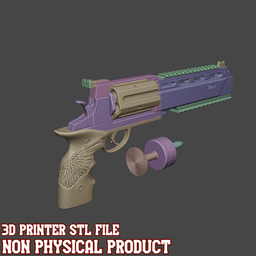 Grace and Leon Requiem Cosplay Propgun Revolver Pistol Resident Evil Requiem 3d model