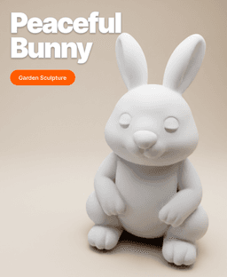Peaceful Bunny – Chubby Forest Rabbit Figurine 3d model
