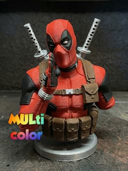Deadpool Bust Multi-Color 3MF | Comic Hero Figure | Bambu Ready 3d model