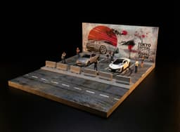 Tokyo Street 1/64 JDM Diorama Set - Custom Garage Display 3d model