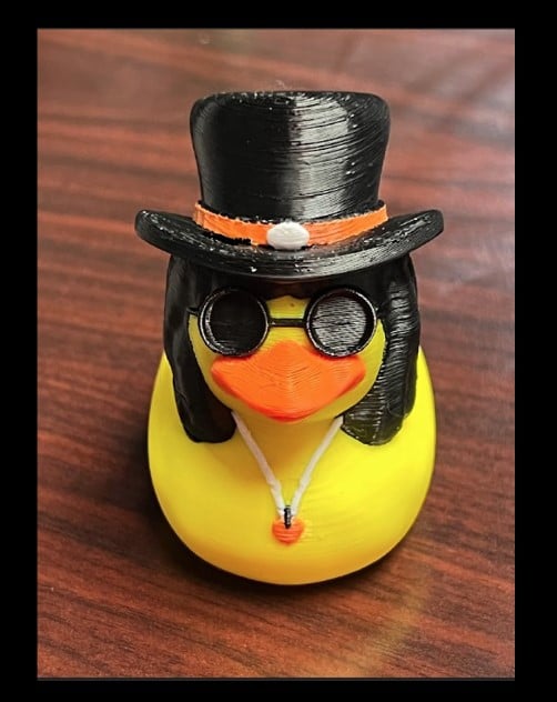 Free for download - Hard Rock Rockstar Guitarist Rubber Duck - Goth style - Halloween 3d model