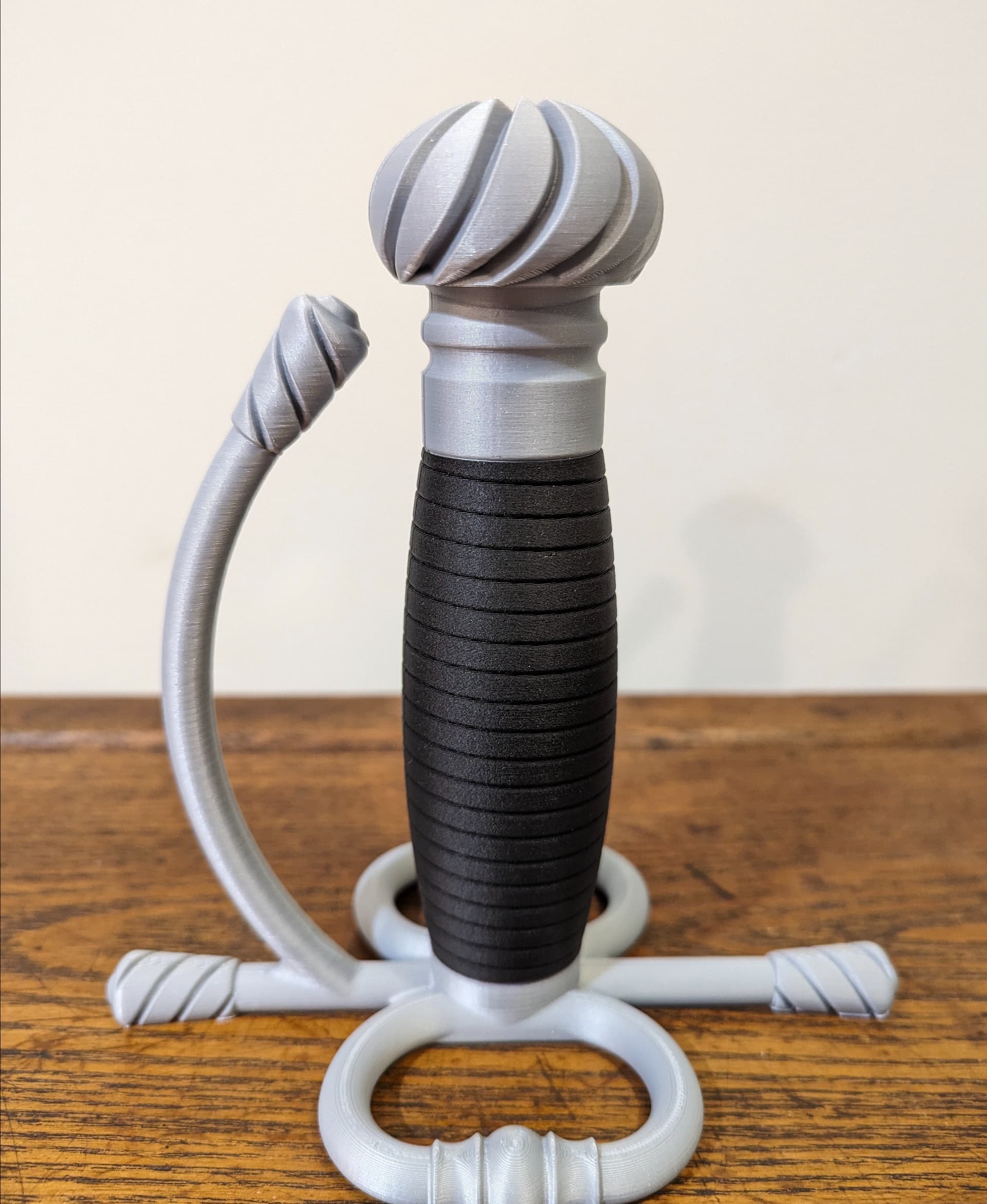 Printed in:
- Polymaker PolyLite PLA Pro Metallic Silver
- Proto_pasta Matte Fiber Black