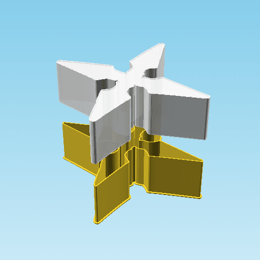 Shuriken 002C, nestable box (v2) 3d model