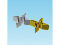Shuriken 002C, nestable box (v2) 3d model