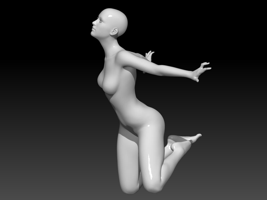 woman open arms.stl 3d model
