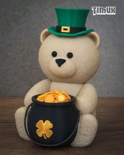 TEDDY BEAR WITH LEPRECHAUN POT 3d model