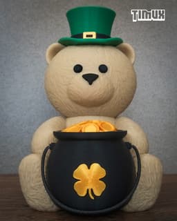 TEDDY BEAR WITH LEPRECHAUN POT 3d model