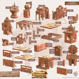 Steampunk Workshop (Pre-Supported) 3d model