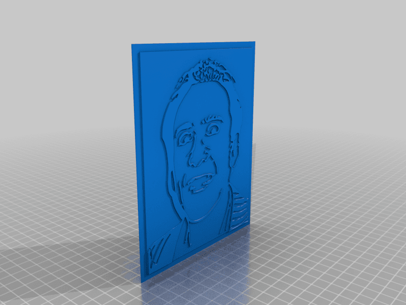 Nic Cage 2.5D Picture with Frame 3d model
