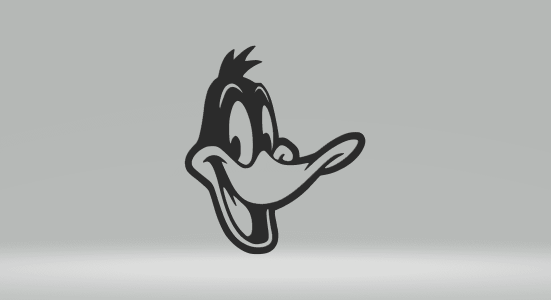 Daffy Duck Cartoon 2D Art.stl 3d model