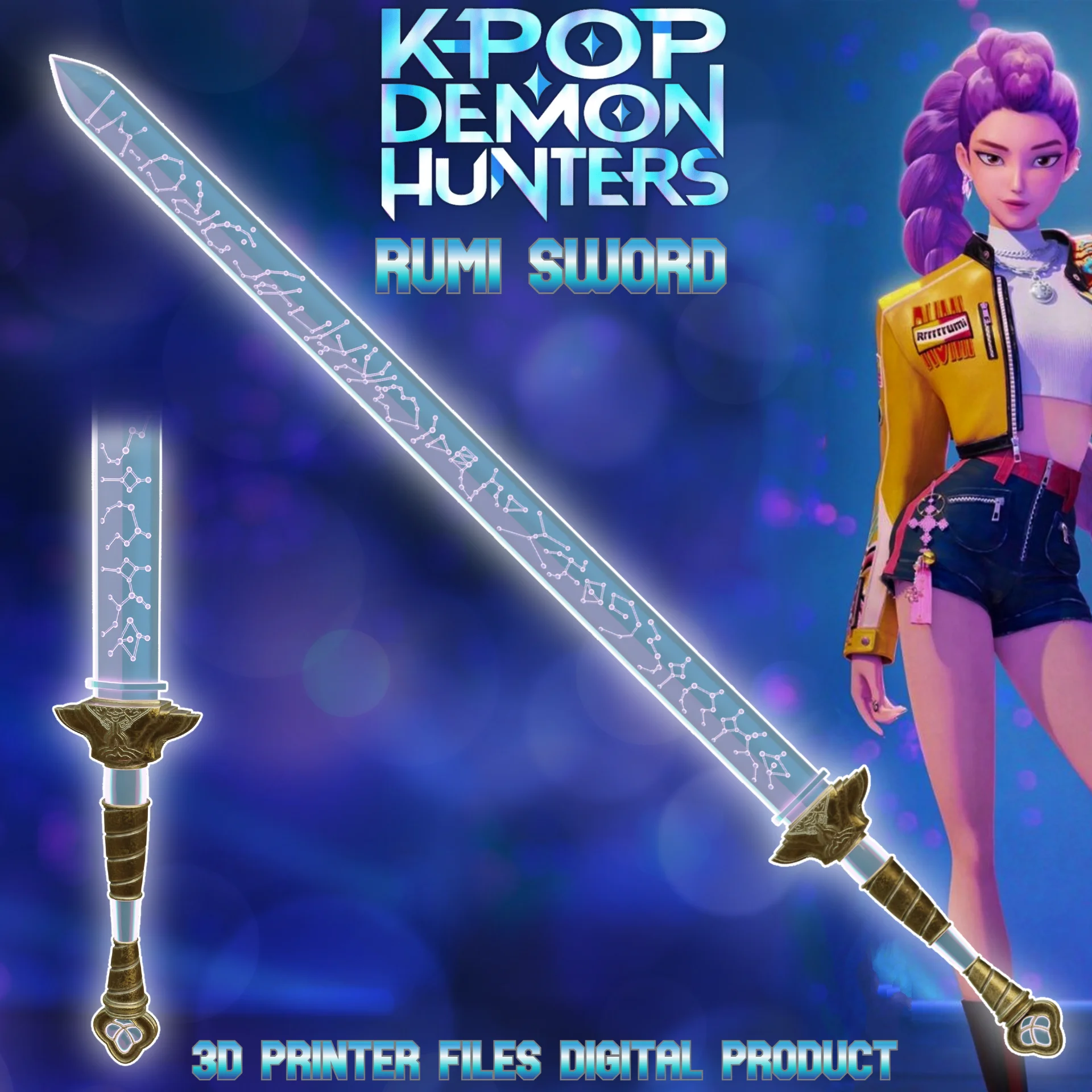 Rumi Cosplay Sword Kpop Demon Hunters 3d model