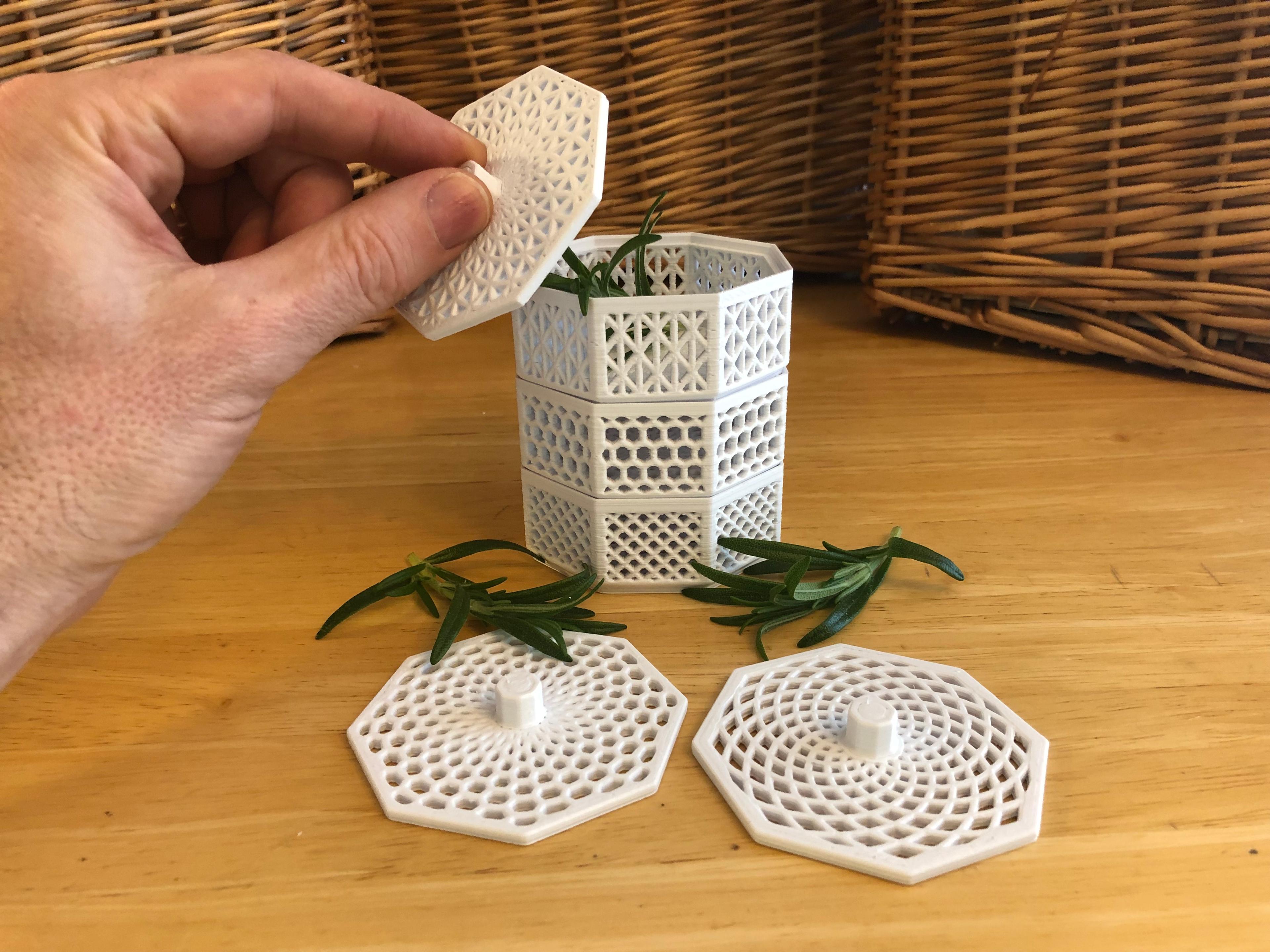Stackable Herb Dryer - Triangle Pattern 3d model