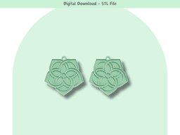 Infinite flower earrings pair 3d model