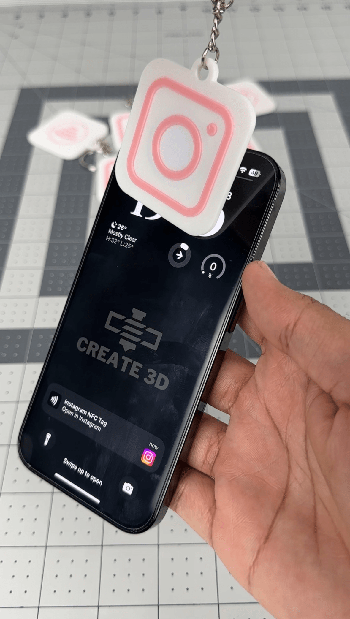 Instagram NFC Keychain.3mf 3d model