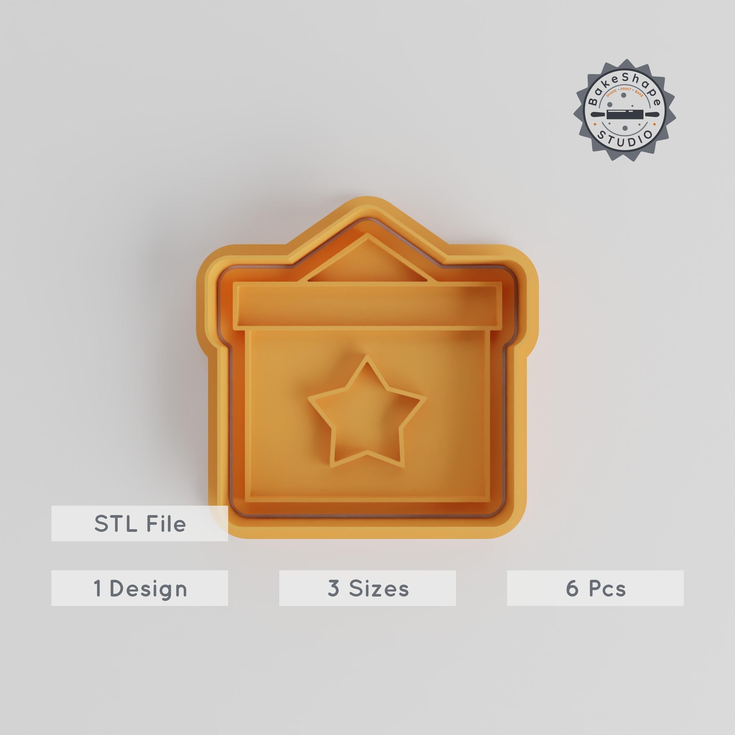 Cookie & Fondant Presentation Cutter & Stamp Set, Educational Theme, 6 Pieces, Sizes S/M/L PRODUCT_2940 3d model