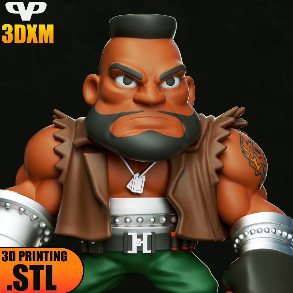 FFVII Barret Chibi STL for 3D Printing ChibiSTL 3DXM 3d model