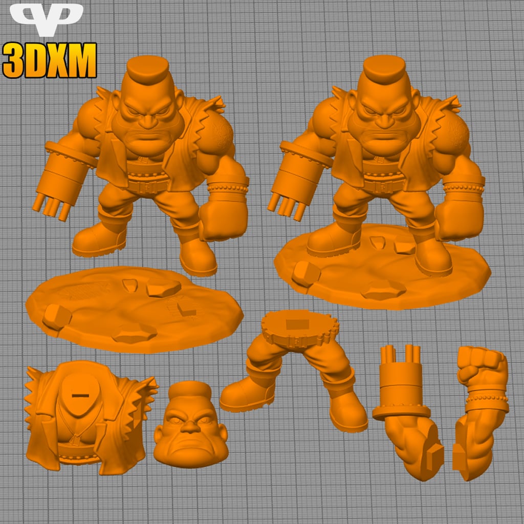FFVII Barret Chibi STL for 3D Printing ChibiSTL 3DXM 3d model
