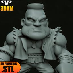 FFVII Barret Chibi STL for 3D Printing ChibiSTL 3DXM 3d model