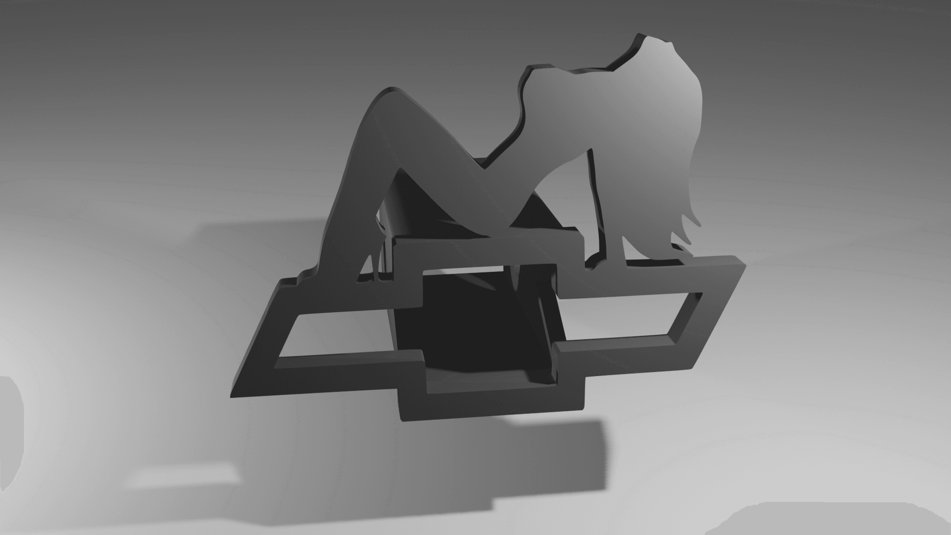 Chevy Bowtie Girl Trailer Hitch Cover 3d model