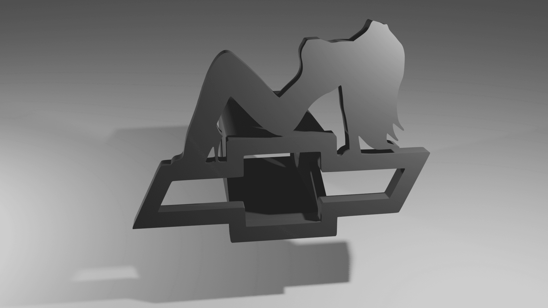 Chevy Bowtie Girl Trailer Hitch Cover 3d model