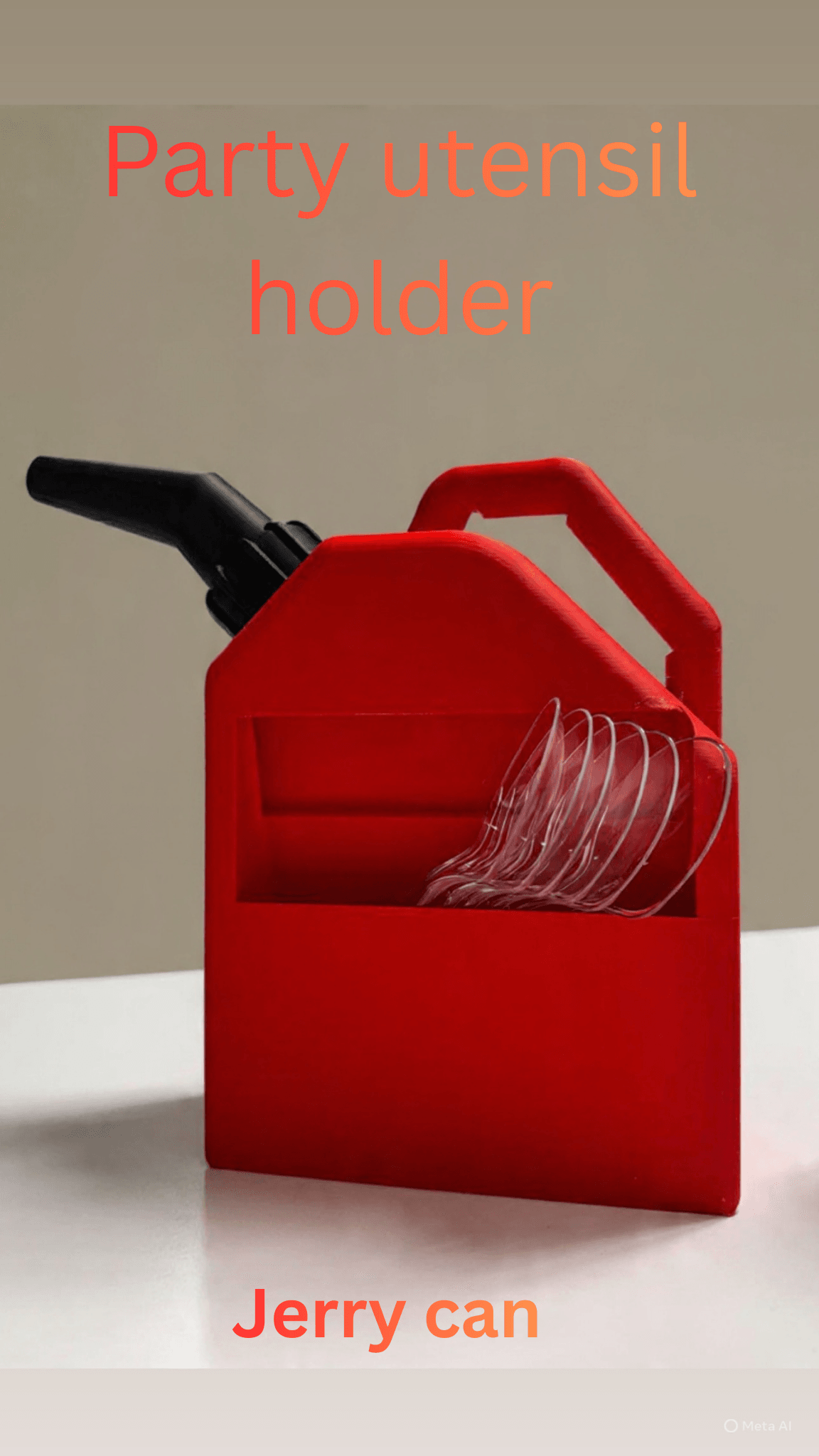 Party jerry can utensil holder 3d model