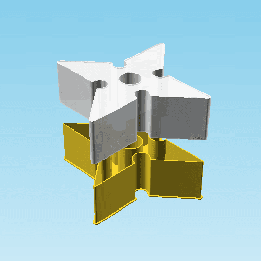 Shuriken 0030, nestable box (v2) 3d model