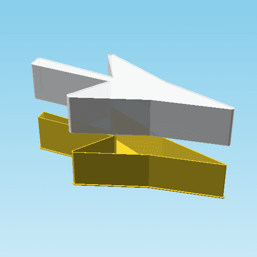 DRAFTING POINT RIGHTWARDS ARROW, nestable box (v1) 3d model