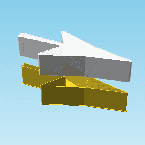 DRAFTING POINT RIGHTWARDS ARROW, nestable box (v1) 3d model