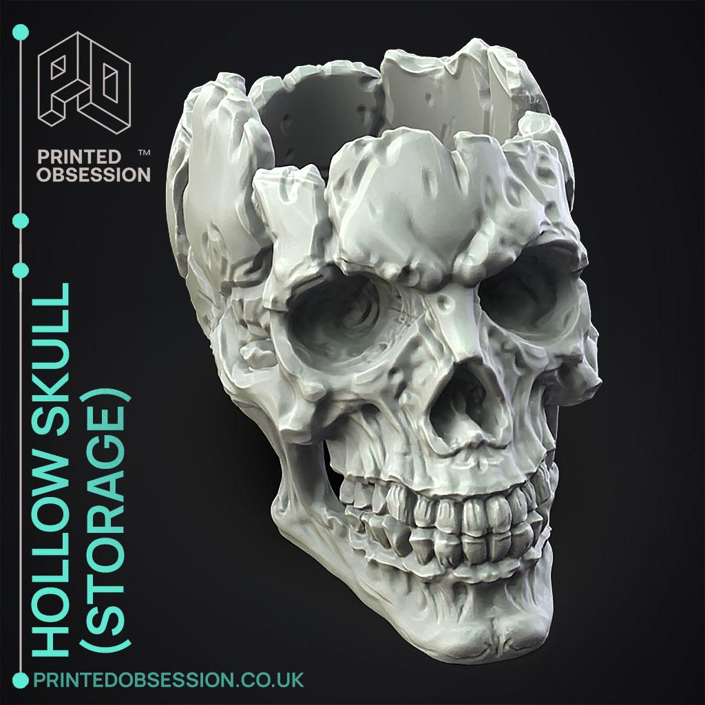 Hollow Skull - Pencil Holder - Decor 3d model