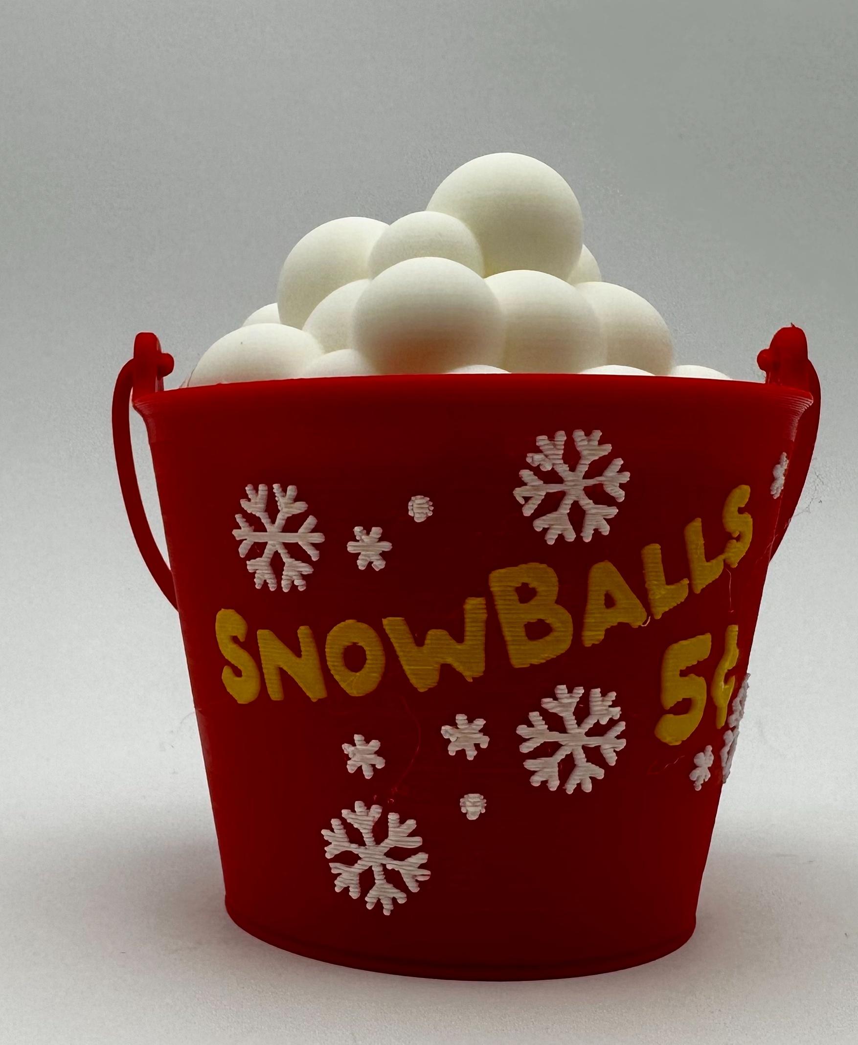 Snowball Bucket Ornament or Candy Dish - AMS Prepainted Included 3d model