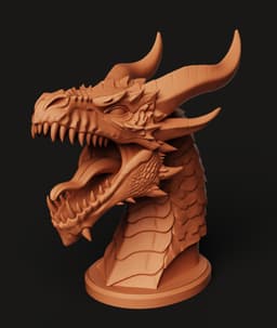 Dragon Head Bust Multi-Color 3MF | Fantasy Sculpture | Bambu Ready 3d model