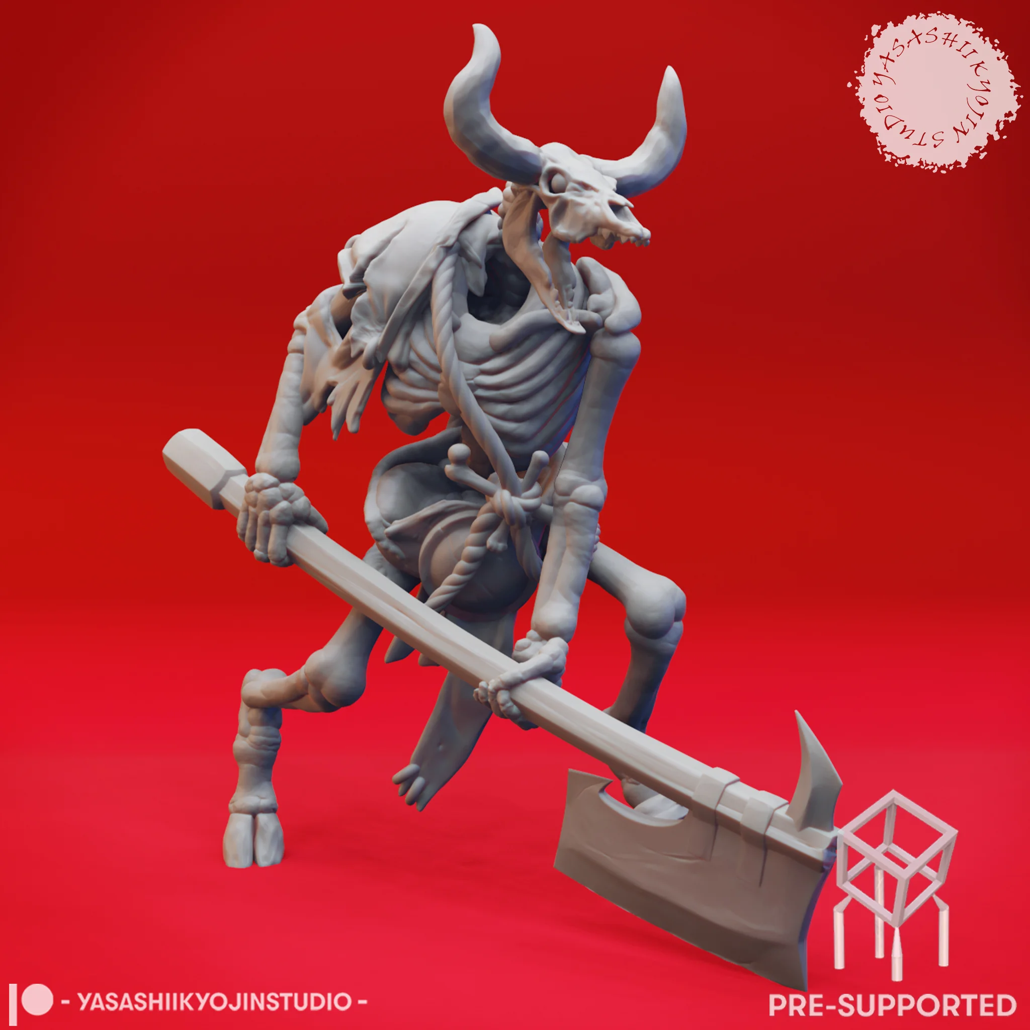 Minotaur Skeleton - Tabletop Miniature (Pre-Supported) 3d model