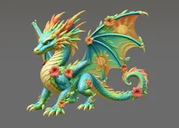 Summer Bloom Dragon STL File for 3D Print 3d model