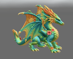 Summer Bloom Dragon STL File for 3D Print 3d model