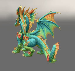 Summer Bloom Dragon STL File for 3D Print 3d model