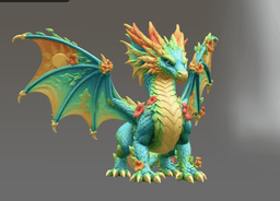 Summer Bloom Dragon STL File for 3D Print 3d model
